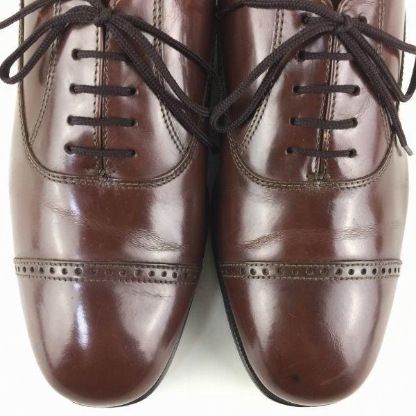 FLORSHEIM Cap Toe Business Shoes Brown size 7D 24.5-25.0 Men's(USED)