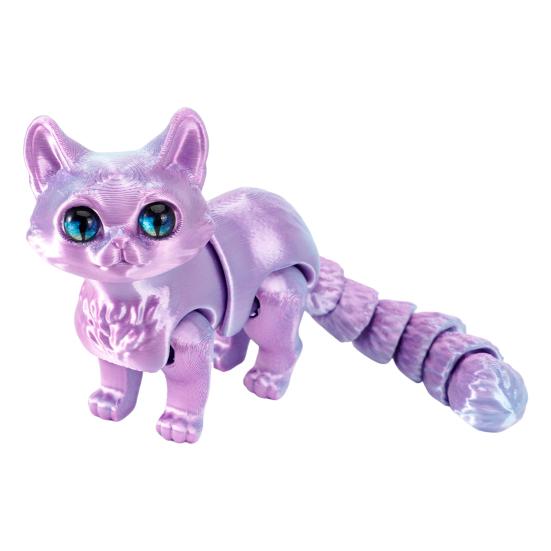 3D Printed Cat Ornament Articulated Cat Figurine with Flexible Joints Desktop Pet Cat Fidget Toy for Stress Relief Kids Adults Gift