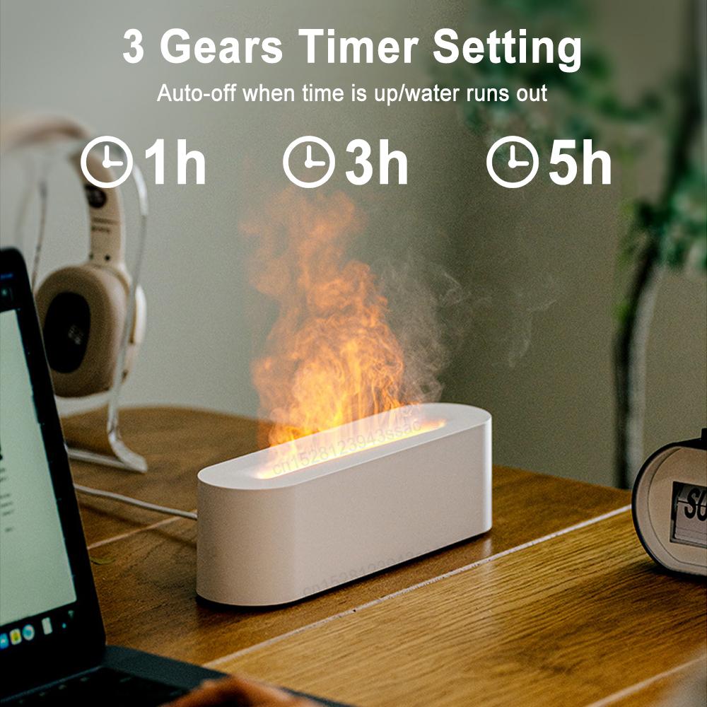 Flammen-Luftbefeuchter-Diffusor, Feuer-Aroma-Luftbefeuchter, Duft-Diffusor, Aromatherapie, USB-Diffusor für ätherische Öle für Zuhause, Zimmer, Büro