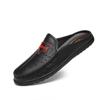 Men'S Sandals Wear Half Slippers For Men Genuine Leather Mens Shoes Summer Breathable Luxury Shoes Casual Loafers Man Moccasins