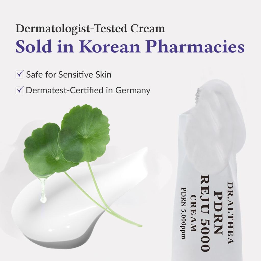 Reju 5000 Cream with PDRN 5,000ppm, Panthenol and Centella Asiatica, Calming Nourishing Facial Moisturizer for Skin Texture and Comfort, 20g