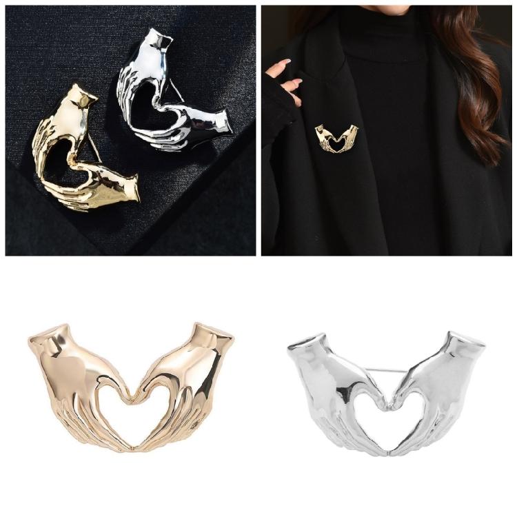 Unique Badge Cartoon Hand Heart Gesture Brooch Trendy Women Brooch Stylish Pin Suitable for Teens and Fashion Lovers