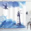 Lighthouse Shower Curtain Bathroom Decor Ocean Sunrise Nautical Seascape Shower Curtains Polyester Fabric Bath Curtain with Hook