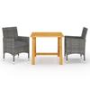 VidaXL 3-Piece Garden Dining Set Table and Patio Dining Chairs Outdoor Dining Furniture Living Room 3068684