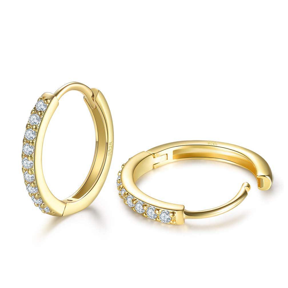 Zircon Hoop Earrings: 925 Silver Needle Fashion Ear Cuffs for Women