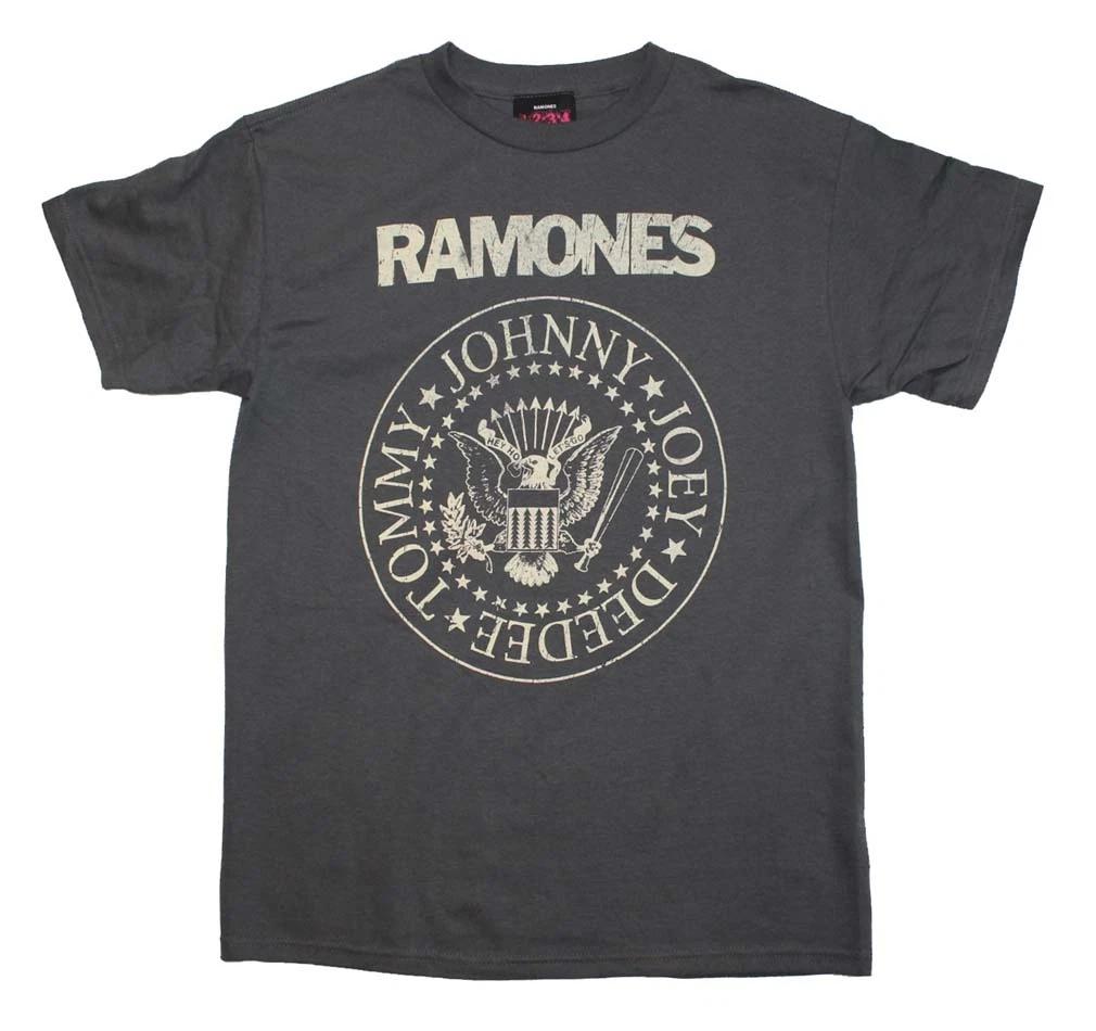 Ramones Distressed Logo Seal Cotton T Shirt (Size: Mens Small) 4XL