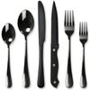 24-Piece Black Silverware Set with Steak Knives, Stainless Steel Flatware Utensils Set for 4, Includes Forks Spoons Knives Silverware