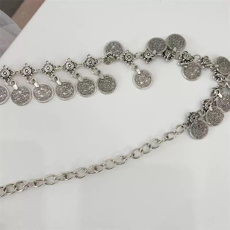 High Quality Ethnic Style Tassel Belly Dance Waist Chain Adjustable Long Golden Belt For Women Girls  Dress Accessories