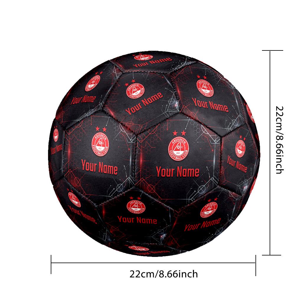 Size 5 Football Custom Name Text, Outdoor Training Soccer BallAberdeen FC