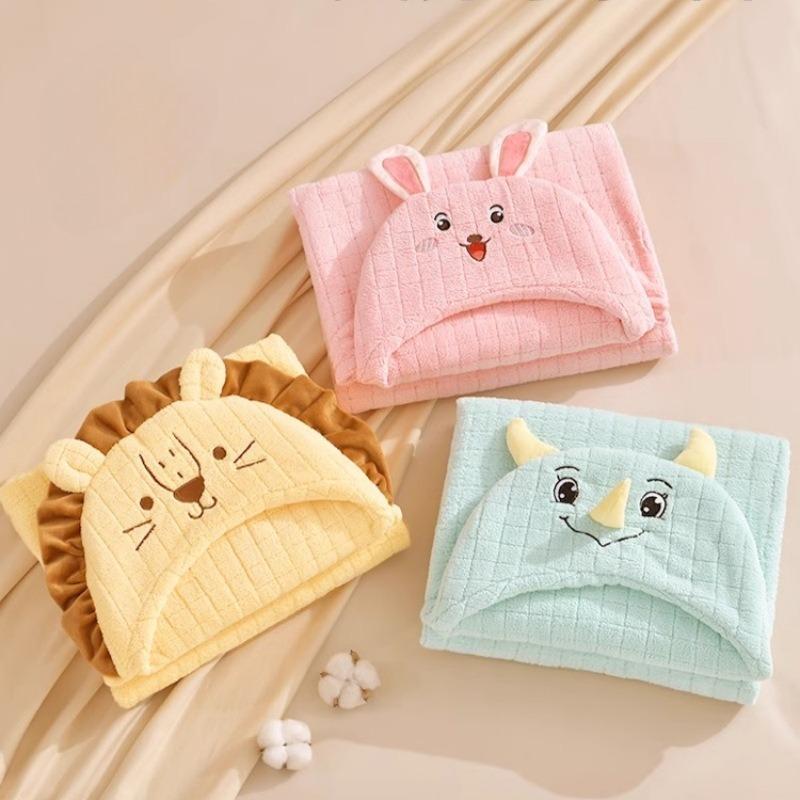 Weiches Babybadetuch Unisex Cartoon Kapuzenhandtuch Kinder Bademantel Saugfähig Warm Duschumhang Neugeborenen Decke