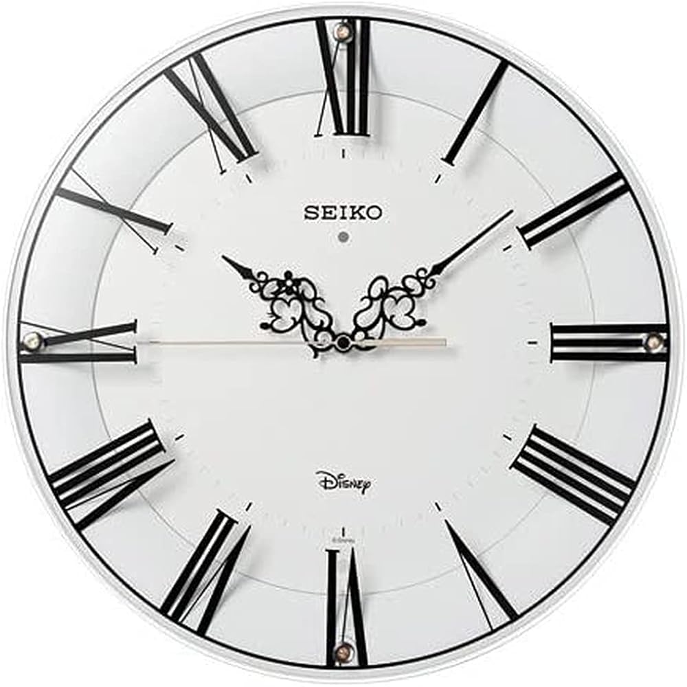 Seiko Clock Wall Clock, Character, Adult Disney Mickey Mouse, Minnie Mouse, Radio-Controlled, Ana...