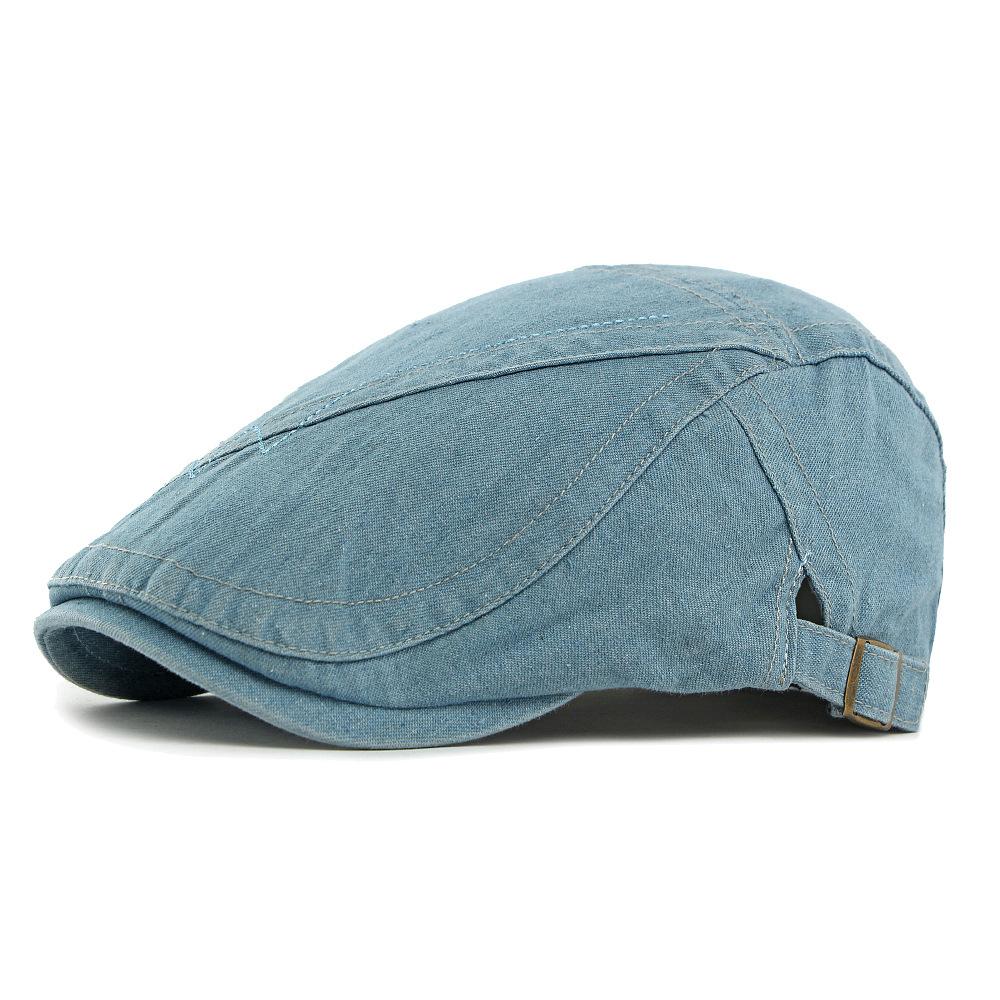 Denim Hat Men Women Beret Spring Summer Cap Stitch Forward Cap