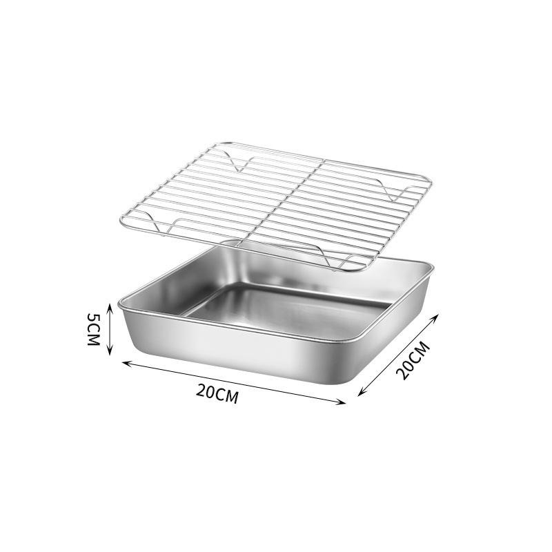 

Квадратная форма для выпечки из нержавеющей стали с антипригарным покрытием, противень с решеткой, тарелка для хранения фруктов, печенья, барбекю, хлеба, кухонная утварь