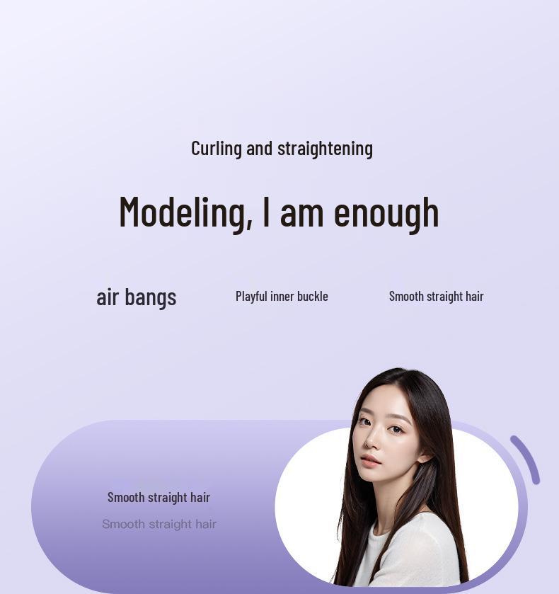 Dual-Use Negative Ion Hair Styler: Straightener & Curler - Gentle, Non-Damaging Heat Plate