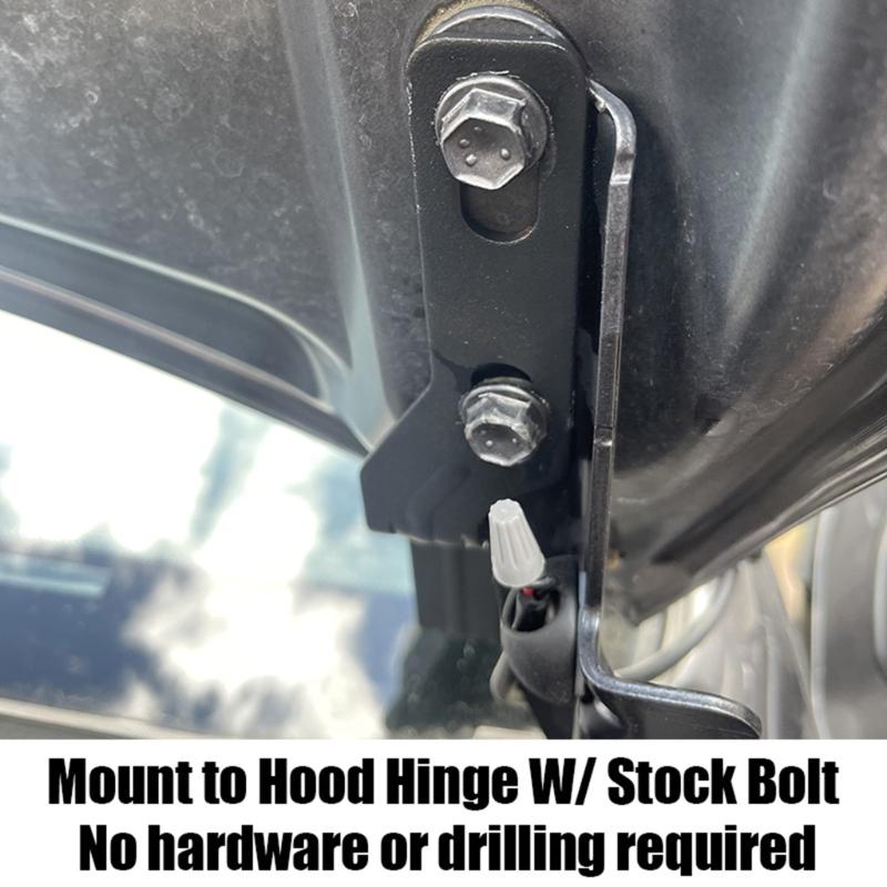 Hood Hinge Ditch LED Light Mount Bracket for 2016-2021 Hood Pod WorkLight Mount Brackets
