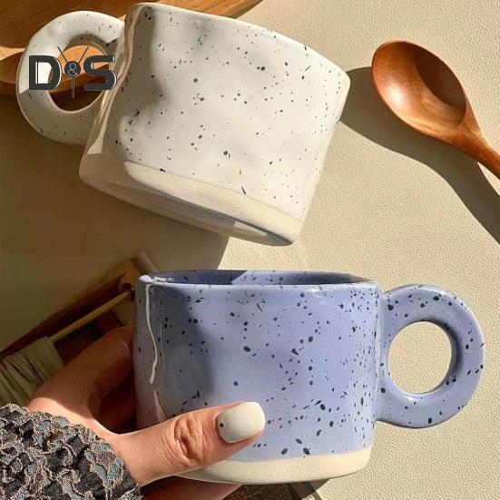 Keramisk kaffekrus 280 ml Unik uregelmessig varmebestandig allsidig drikkebeholder Slitebestandig latte te melkelskerkrus for hjemmekontorbar