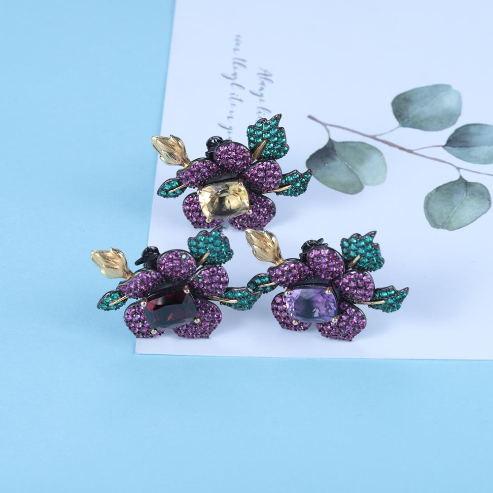 Gb Natural Red Garnet Gemstone Handmade Flower Pendant Necklace For Women 925 Sterling Silver Secret Garden Necklace