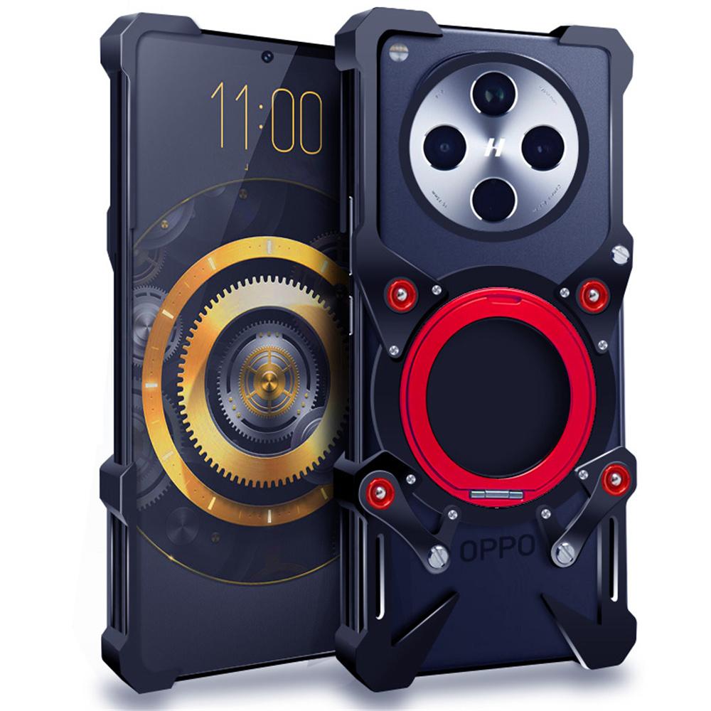 For Oppo Find X8 5G/Find X8s+ 5G Bumper Case Kickstand Aluminum Alloy Magnetic Phone Cover with Wrist Strap