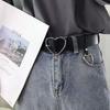 Women Love Buckle PU Leather Belt Heart Female Cute Black Belt Ladies Pants Party Dress Heart Jeans Belts