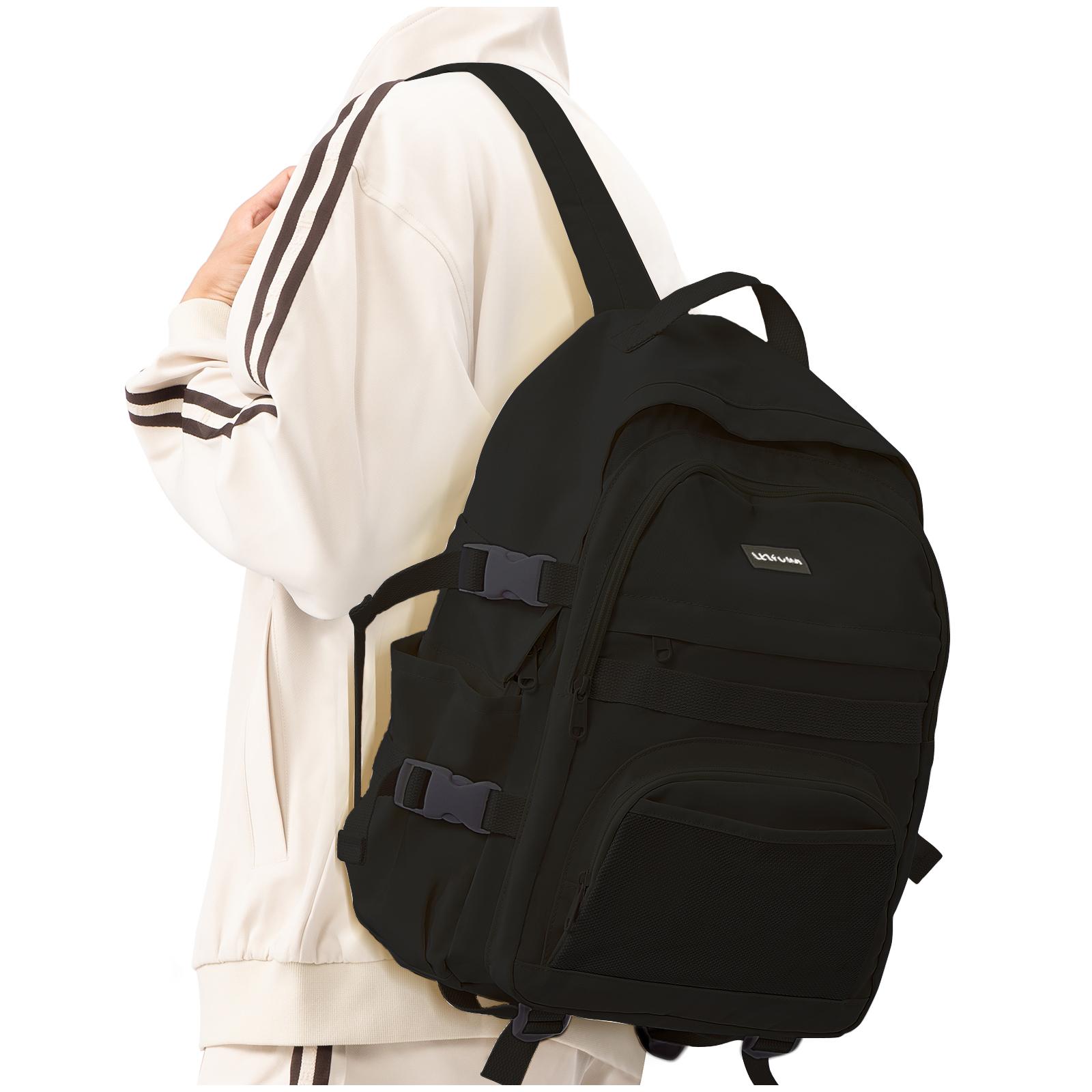 

Рюкзаки для ноутбуков для мальчиков и девочек младших классов, водонепроницаемая школьная сумка большой емкости для колледжа, высококачественная женская сумка чёрный