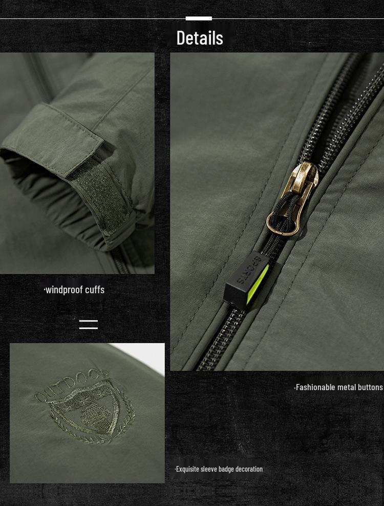 Men's Plus Size Outdoor Windbreaker Jacket - Single Layer Trench Coat for Mountaineering