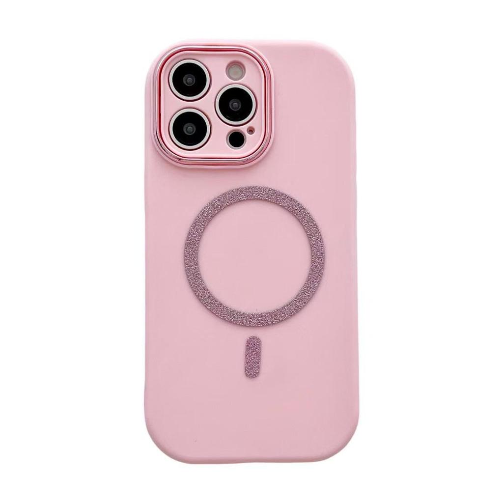 Glitter Magnetic iPhone 17 Pro Case, Skin-Feel Macaron Design with Precise Cutouts, Full Coverage for iPhone 16 Pro and 15.