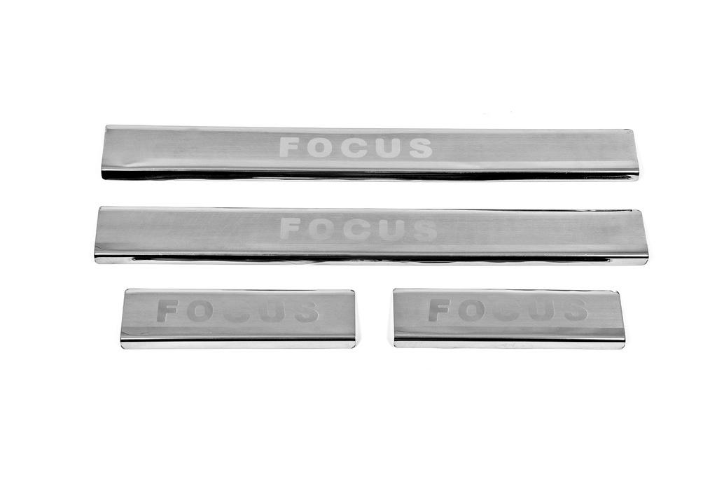 Door Sills Carmos V2 (4 Pcs, Stainless Steel) for Ford Focus I 1998-2005