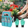 Garden Tool Set Heavy Duty Gardening Tools Set with Hand Trowel Bypass Pruner Hand Rake Gloves Carry Bag for Home Gardeners Gift
