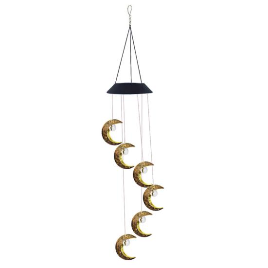 Solar Wind Chime Light Star Sun Moon Wind Chime Solar B