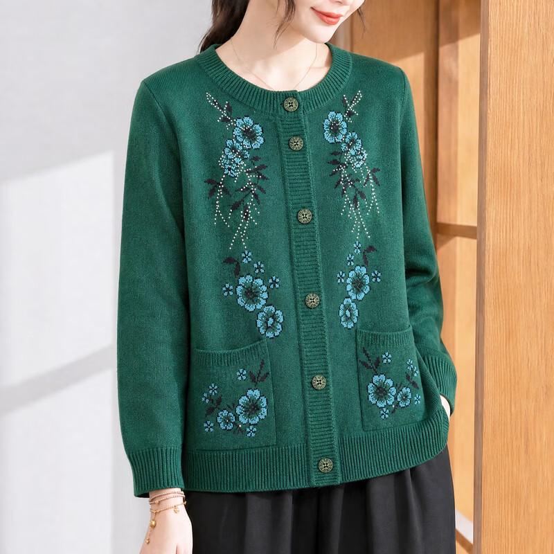 Hengyuanxiang Women's Floral Knitted Cardigan