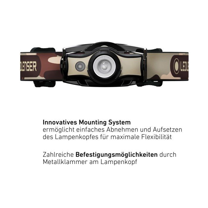 Lampe frontale - ledlenser - mh4 - 400 lumens - rechargeable usb - étanche ip54