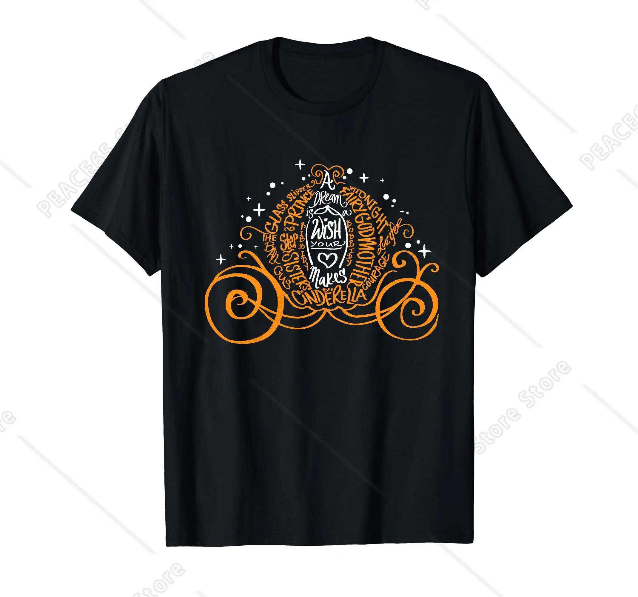 Cinderella Pumpkin Coach A Dream Is A Wish Graphic Tee Unisexs Short Sleeve Cotton TShirt S