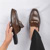 Luxury New Designer Men's Black Brown Patent Leather Half Shoes For Men Mules Sandals Casual Shoes Slides Loafers Slippers