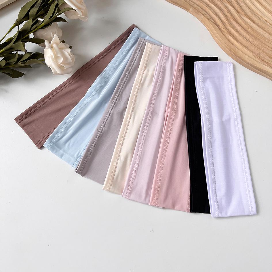 Bentiță Yoga Mătase de Gheață Transfrontalieră: Bentiță de transpirație de culoare uni pentru fitness, spălarea feței și prinderea părului