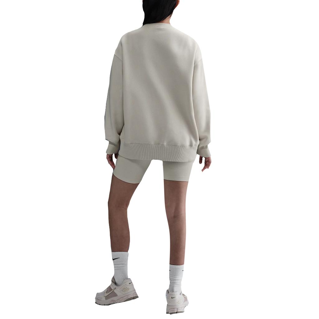 Nike Sportswear Phoenix Fleece Swoosh Comfortable Crew Neck Long Sleeve Sweatshirt Women Sweatshirt Light-Mineral-Brown Sail FZ4271-104