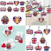 British Monarch Themed Party Supplies Colorful Paper Cutouts With Ribbon