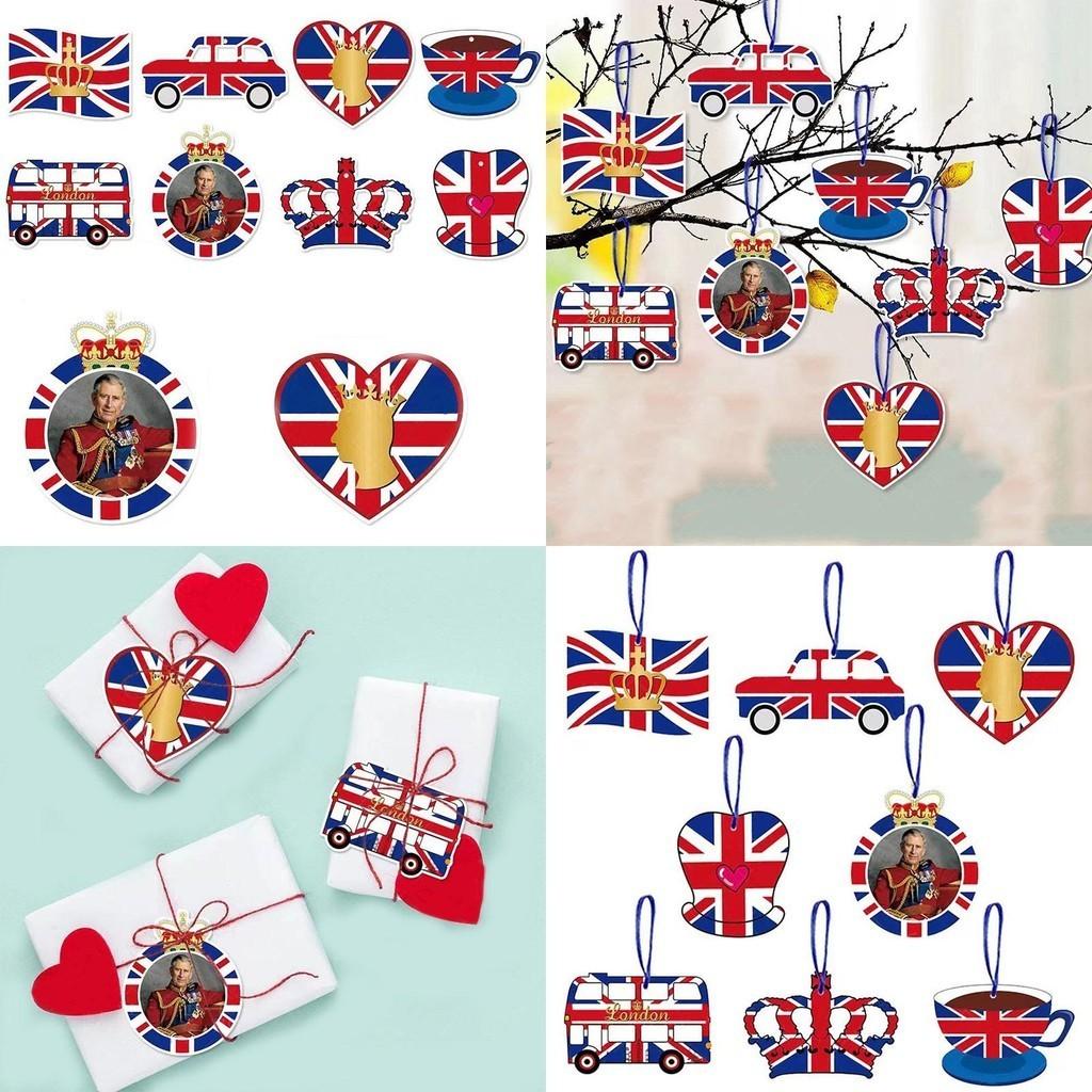 British Monarch Themed Party Supplies Colorful Paper Cutouts With Ribbon