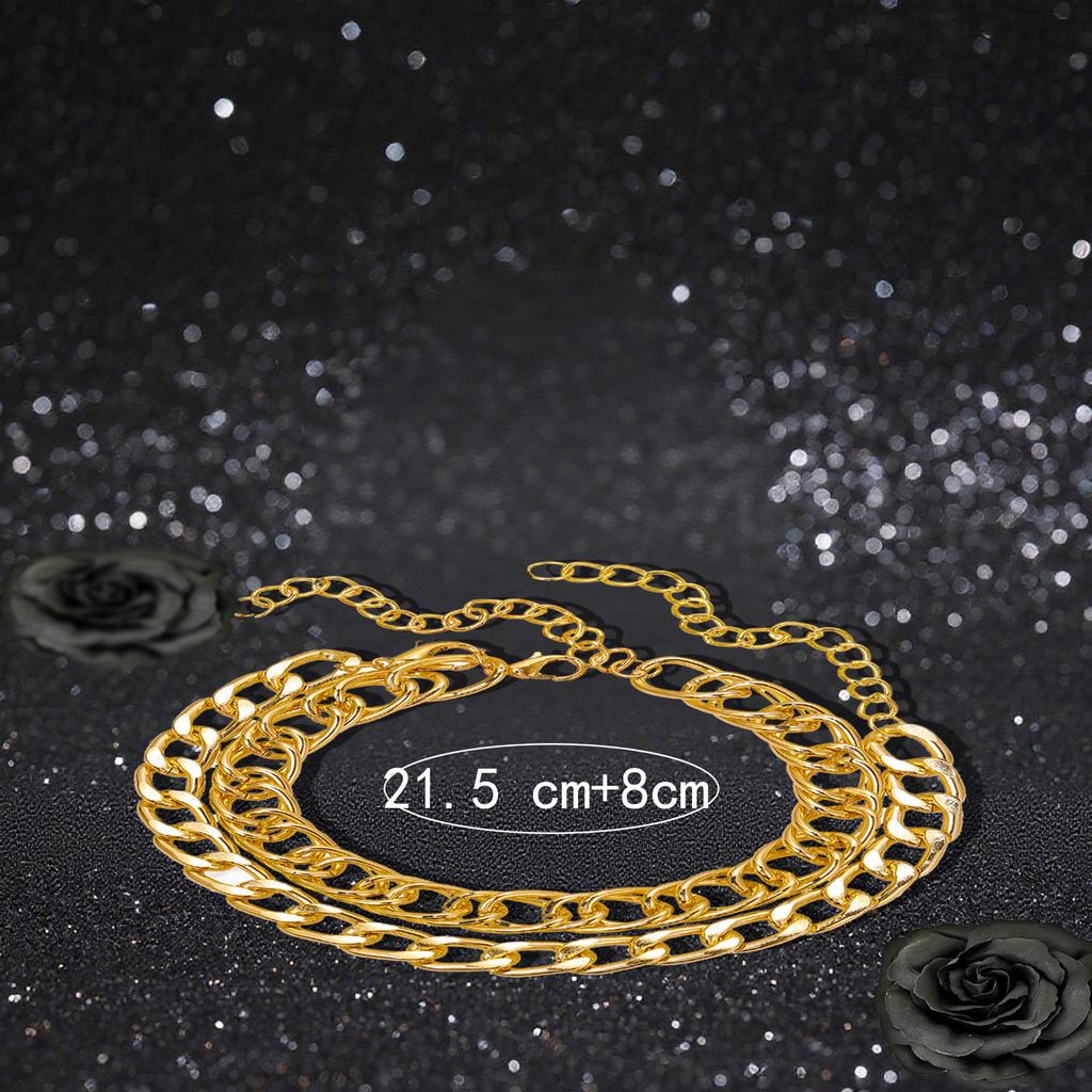 Double Chain Thick Chain Anklaces Are Stylish and Simple Gold Anklets