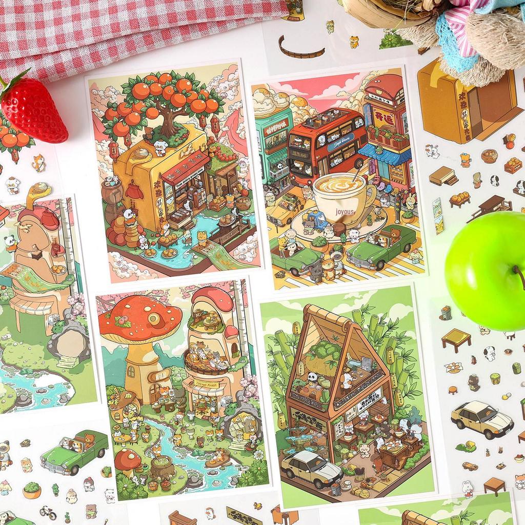 Kusang ZABC Time Memoir Series: 3D Chinese Style Diary Stickers - 4 Fun Designs