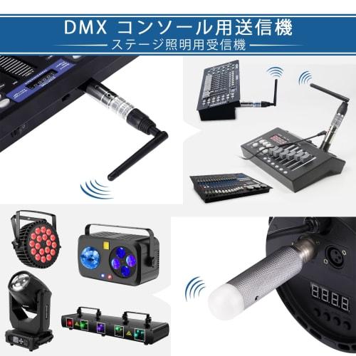 ZonQoonz 1-Pack DMX512 Transmitter and 3-Pack Rechargeable DMX512 Receiver 2.4G ISM DMX Controller Male/Female for Moving Head LED Stage Lights