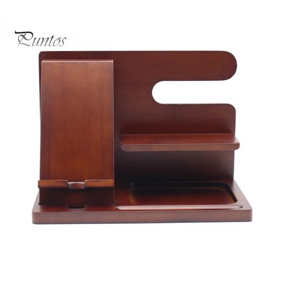 

Держатель для телефона, стабильный многофункциональный деревянный органайзер для телефона, кошелек для ключей, полка для хранения часов для прикроватной тумбочки