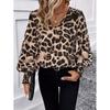 Women's V-Neck Loose-Fit Long Sleeve Casual Chiffon Blouse Elegant Spring/Fall Commuter Top