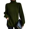 Women's Knitted Shirt High Collar Long Sleeve Soft and Comfortable Medium Long Shoulder Insert Stylish Wear Autumn Winter New