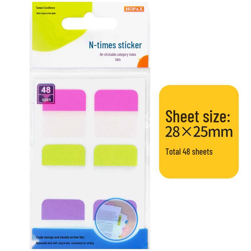 Repositionable PVC-Paper Index Labels: Colored Office Sticky Notes for Students