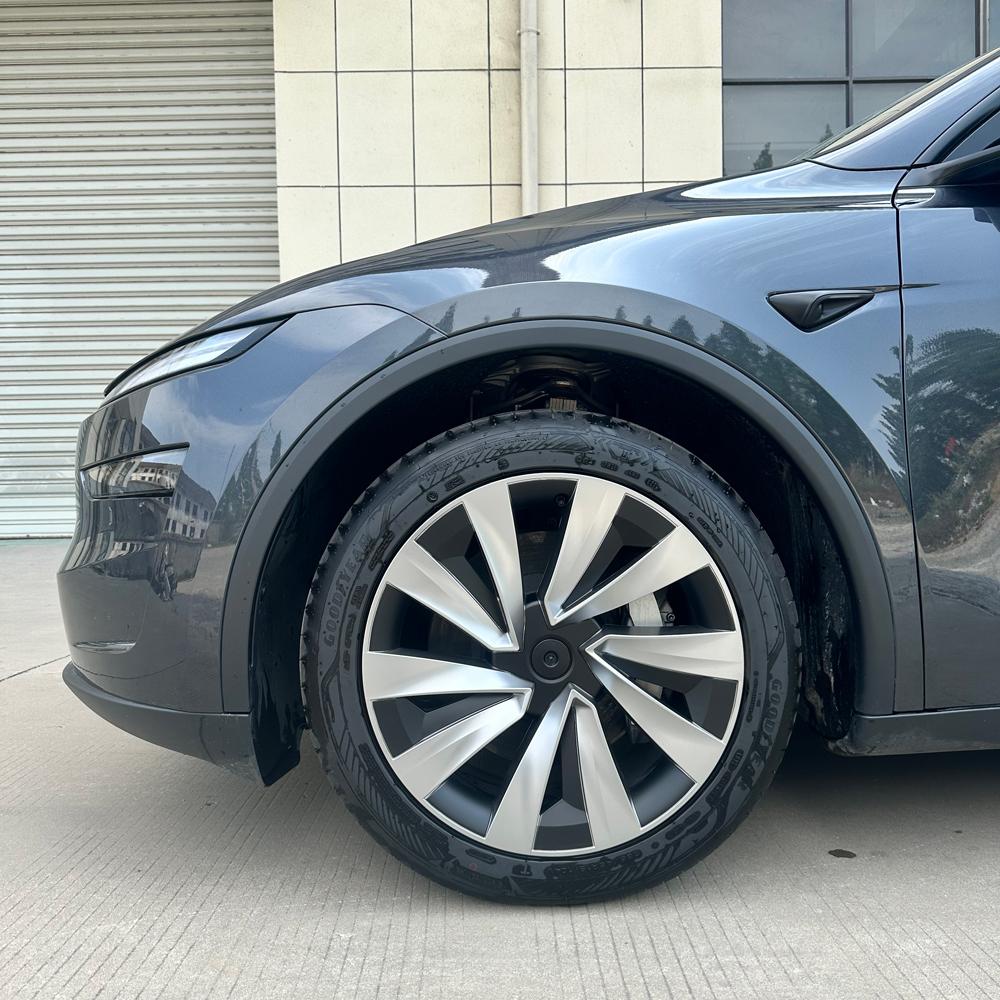 Para Tesla Model Y Juniper 4 Peças Calota de Roda 19 Polegadas Calota de Cubo Substituição Performance Calota de Roda Crossflow 2025 Acessório de Calota Completa