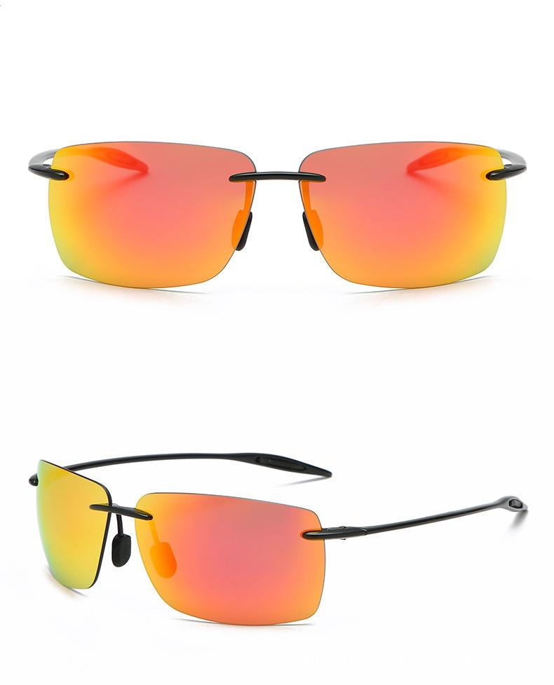Classic Sports Rimless Sunglasses Men Women Male Driving Golf Rectangle Ultralight Frame Sun Glasses UV400