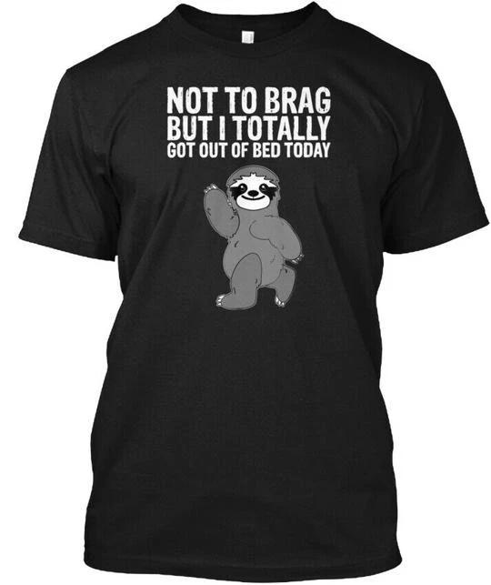 Funny Bed Sleeping Sloth Pajama Top Gift Tee T-Shirt 4XL
