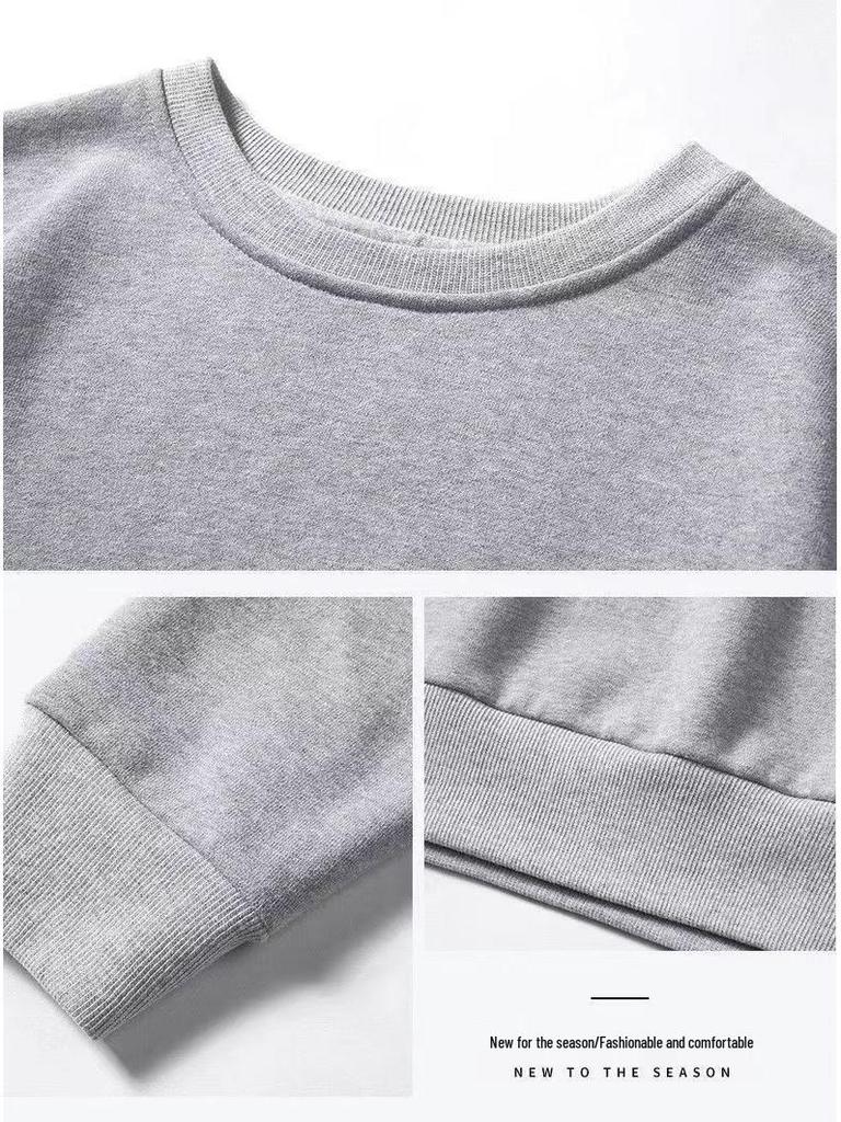 Men's Autumn Sports Loose Fit Solid Color Pullover Hoodie with Long Sleeves