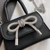 Bow Design Solid Color Mini Shoulder Bag Pu Leather Flap Crossbody Bags For Women 2024  Female Chain Purse And Handbags