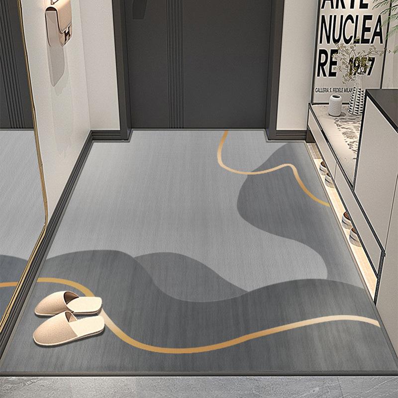 Home Floor Mat Advanced Sense Entrance Door Crystal Velvet Floor Mat Household Cutting Door NonSlip Foot Pad